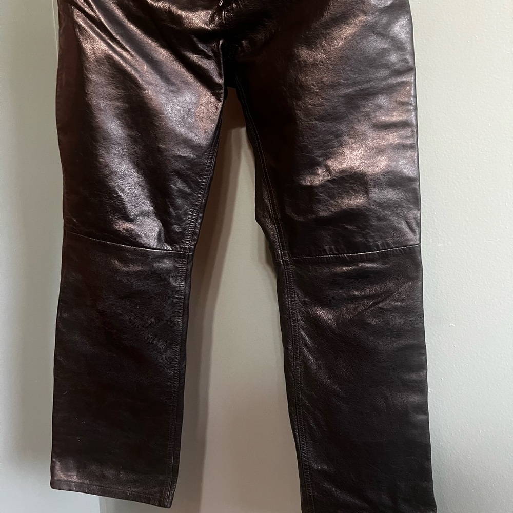 Polo by Ralph Lauren Black Leather Pants - Picture 11 of 17